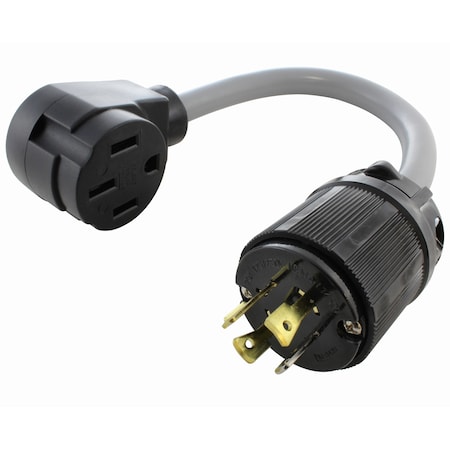 Ac Works Plug Adapter, STW, 1 Outlet(s) 14-50R, L14-20P, 14-50P, 1.5 ft., Gray EVL1420MS-018